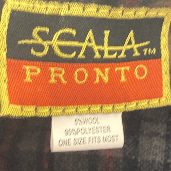 Scala Pronto OS Wool Blend Cloche Bucket Hat Tweed Black & White Plaid Trim - Picture 5 of 7